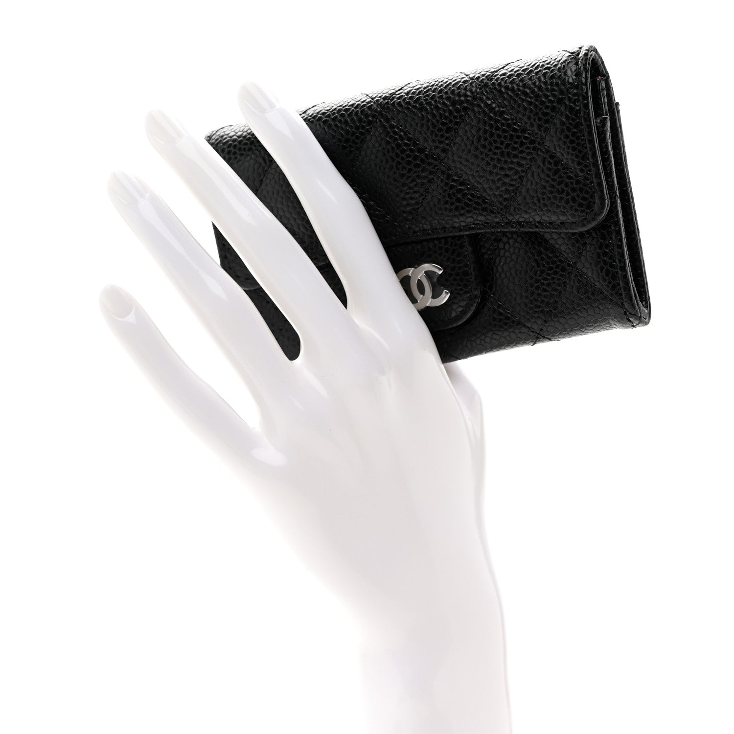 Chanel Caviar Quilted Flap Card Holder Wallet Black 2 of 9