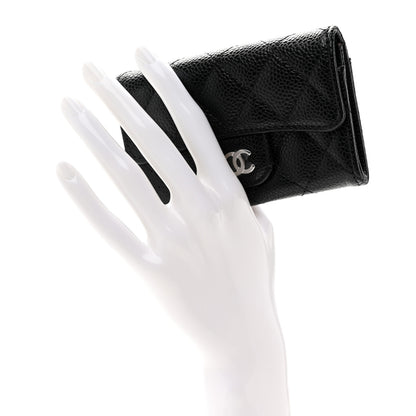 Chanel Caviar Quilted Flap Card Holder Wallet Black 2 of 9
