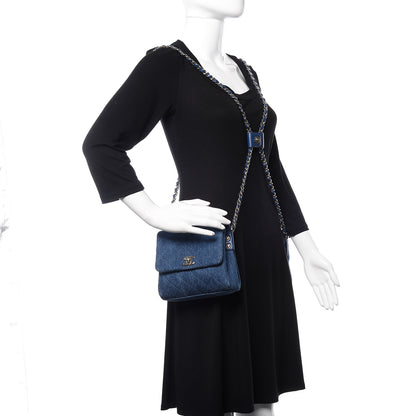 Chanel Denim Quilted Side Packs Blue 2 of 13