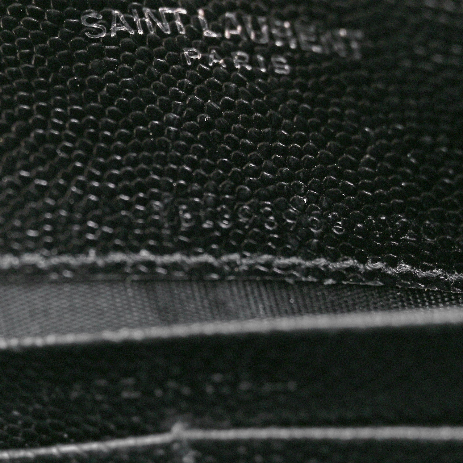 Saint Laurent Grain De Poudre Matelasse Chevron Monogram Envelope Chain Wallet Black 8 of 11
