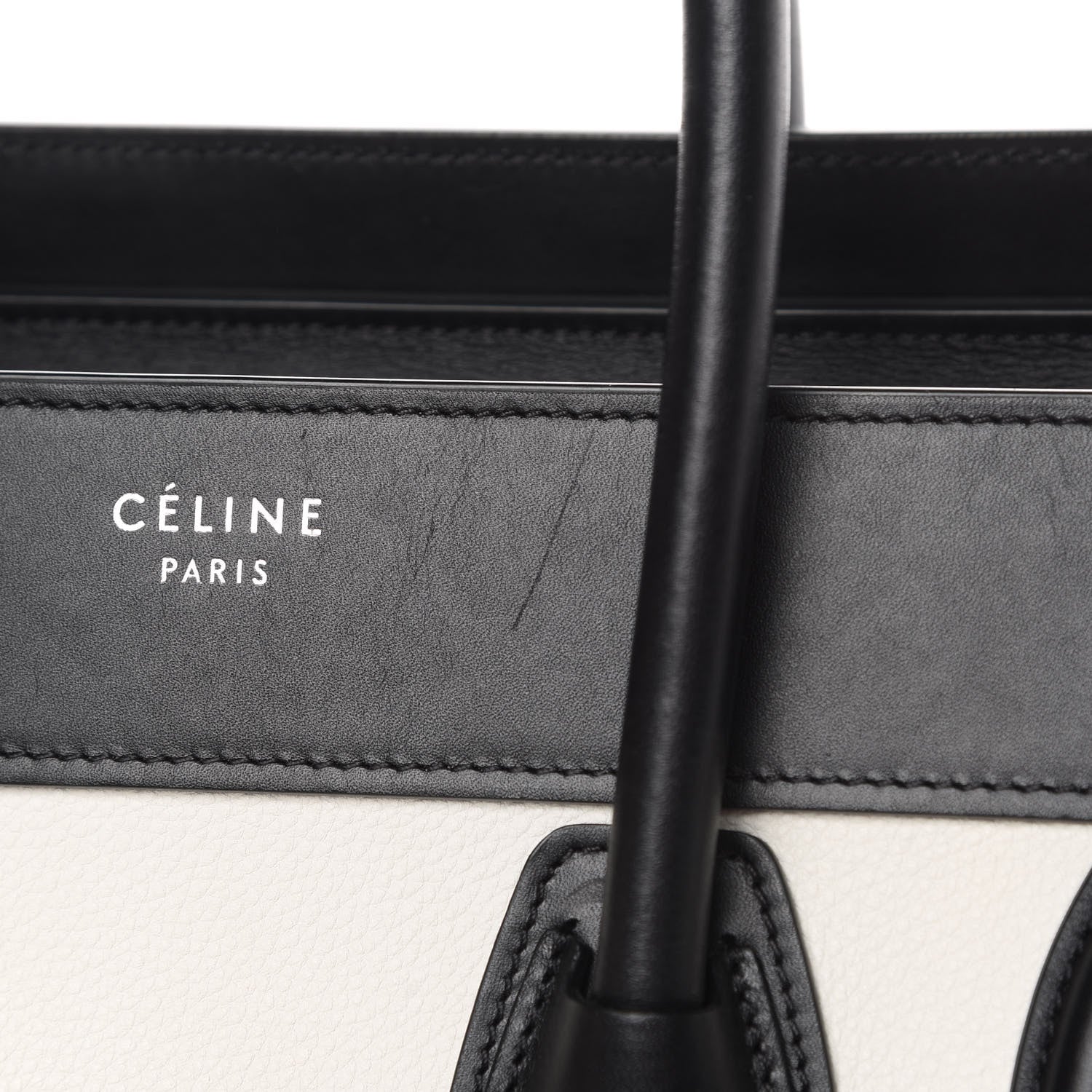 Celine Grained Baby Calfskin Nubuck Micro Tri-Color Luggage White 15 of 15