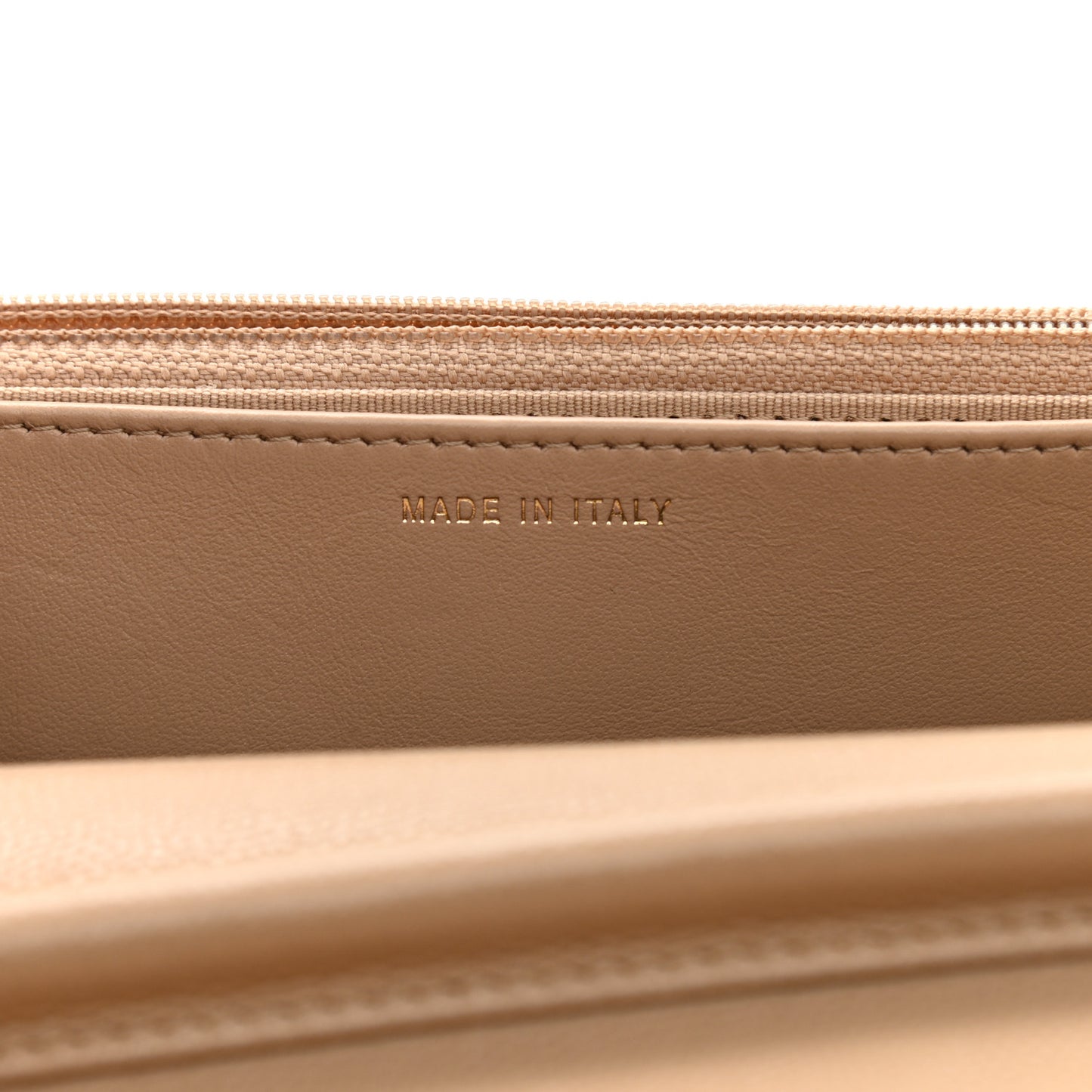 Caviar Quilted Crystal CC Wallet On Chain WOC Beige