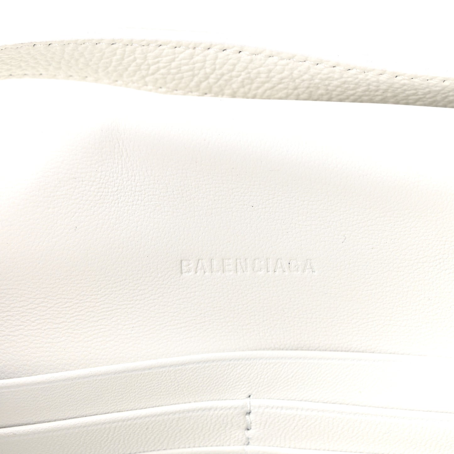 Distressed Grained Calfskin Embossed Car Flap Bag White