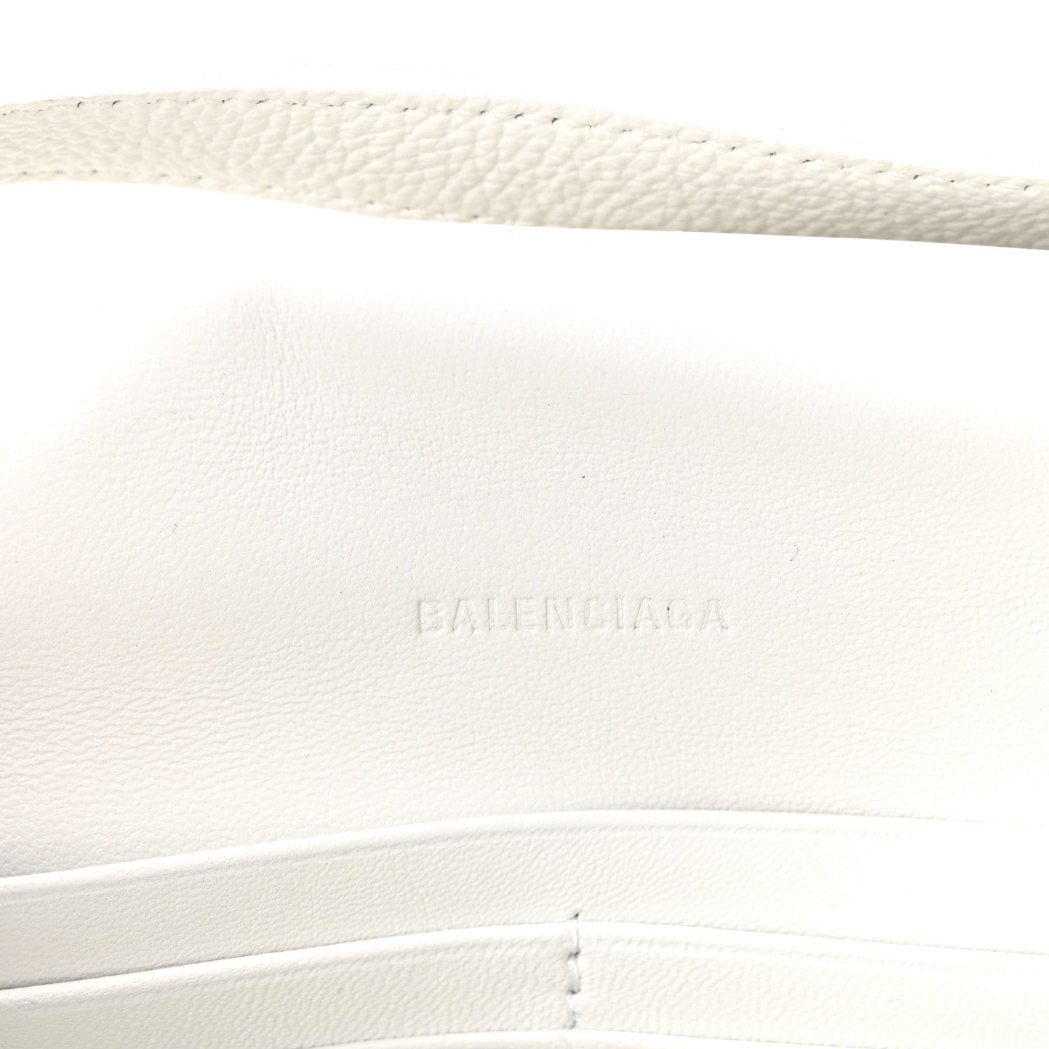 Balenciaga Distressed Grained Calfskin Embossed Car Flap Bag White 6 of 9