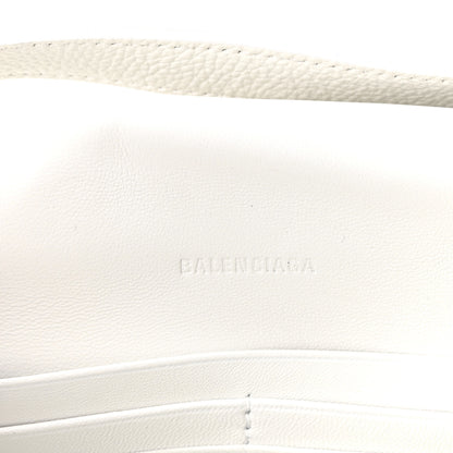 Balenciaga Distressed Grained Calfskin Embossed Car Flap Bag White 6 of 9