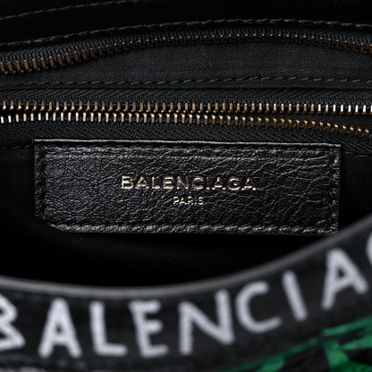 Balenciaga Agneau Graffiti All Over Classic Hardware S City Black Vert Rouge 6 of 11