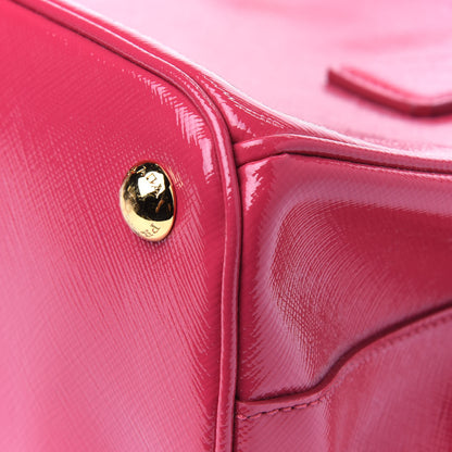 Prada Saffiano Vernice Mini Galleria Double Zip Tote Peonia 13 of 18