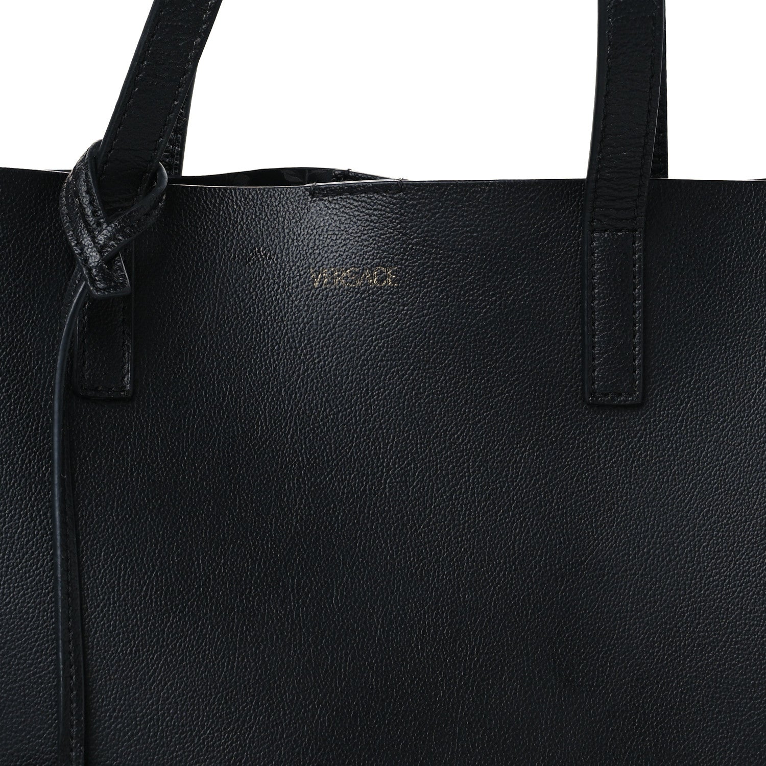 Versace Calfskin Virtus Tote Black 7 of 10