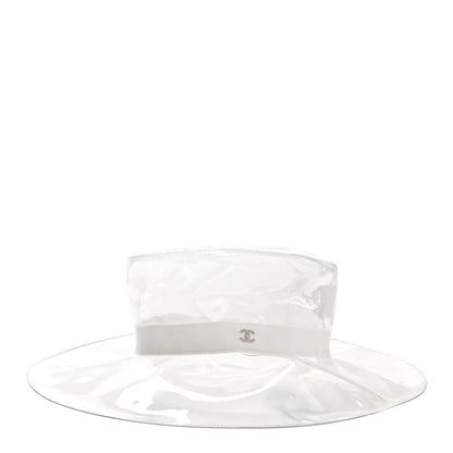 Chanel PVC Vinyl CC Cloche Hat S Transparent White 1 of 8