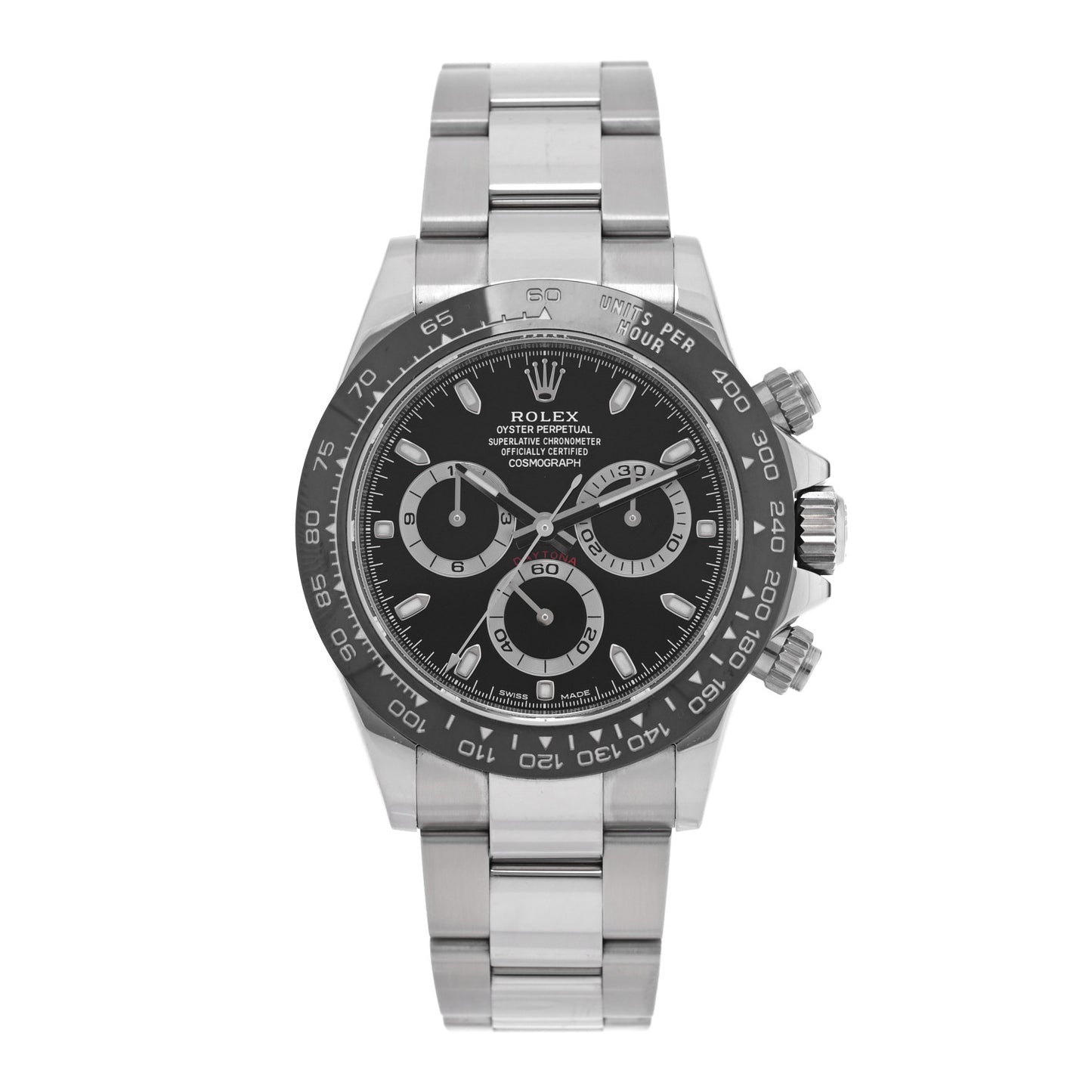 Stainless Steel 40mm Oyster Perpetual Cosmograph Daytona Watch Black 116500LN