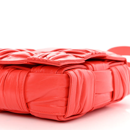 Bottega Veneta Calfskin Intreccio Plisse Cassette Crossbody Bag Sunburst 10 of 10