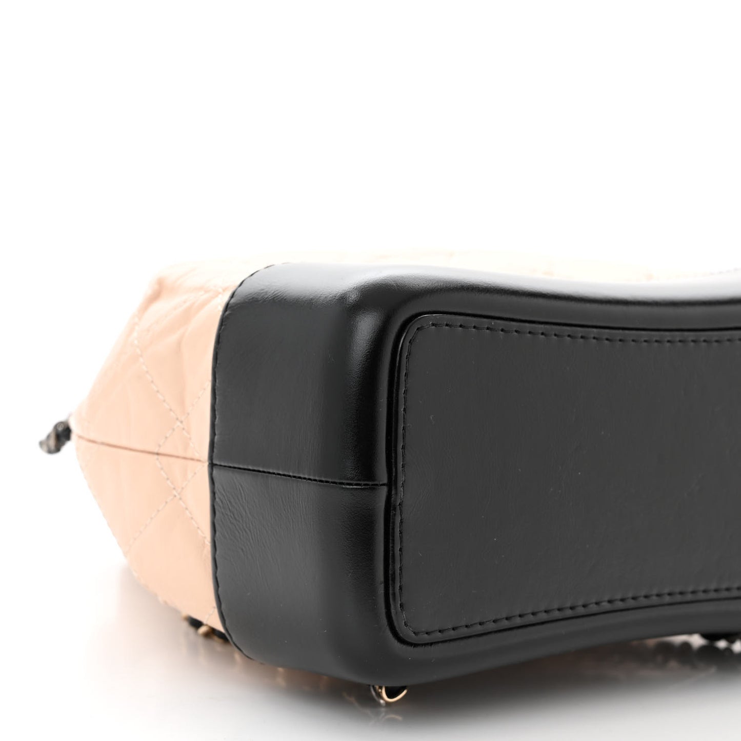 Aged Calfskin Quilted Small Gabrielle Backpack Beige Black