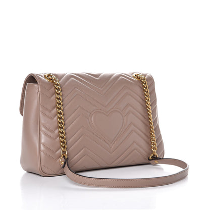 Gucci Calfskin Matelasse Medium GG Marmont Shoulder Bag Porcelain Rose 4 of 9