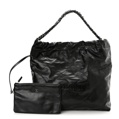Chanel Shiny Calfskin Quilted Chanel 22 So Black 1 of 11