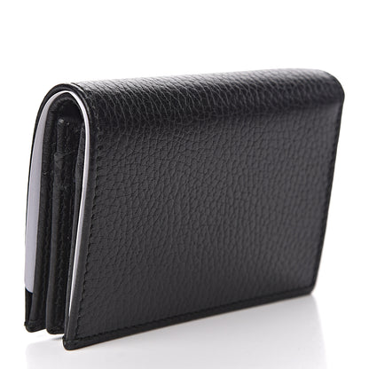 Gucci Pebbled Calfskin GG Marmont Card Case Black 3 of 8