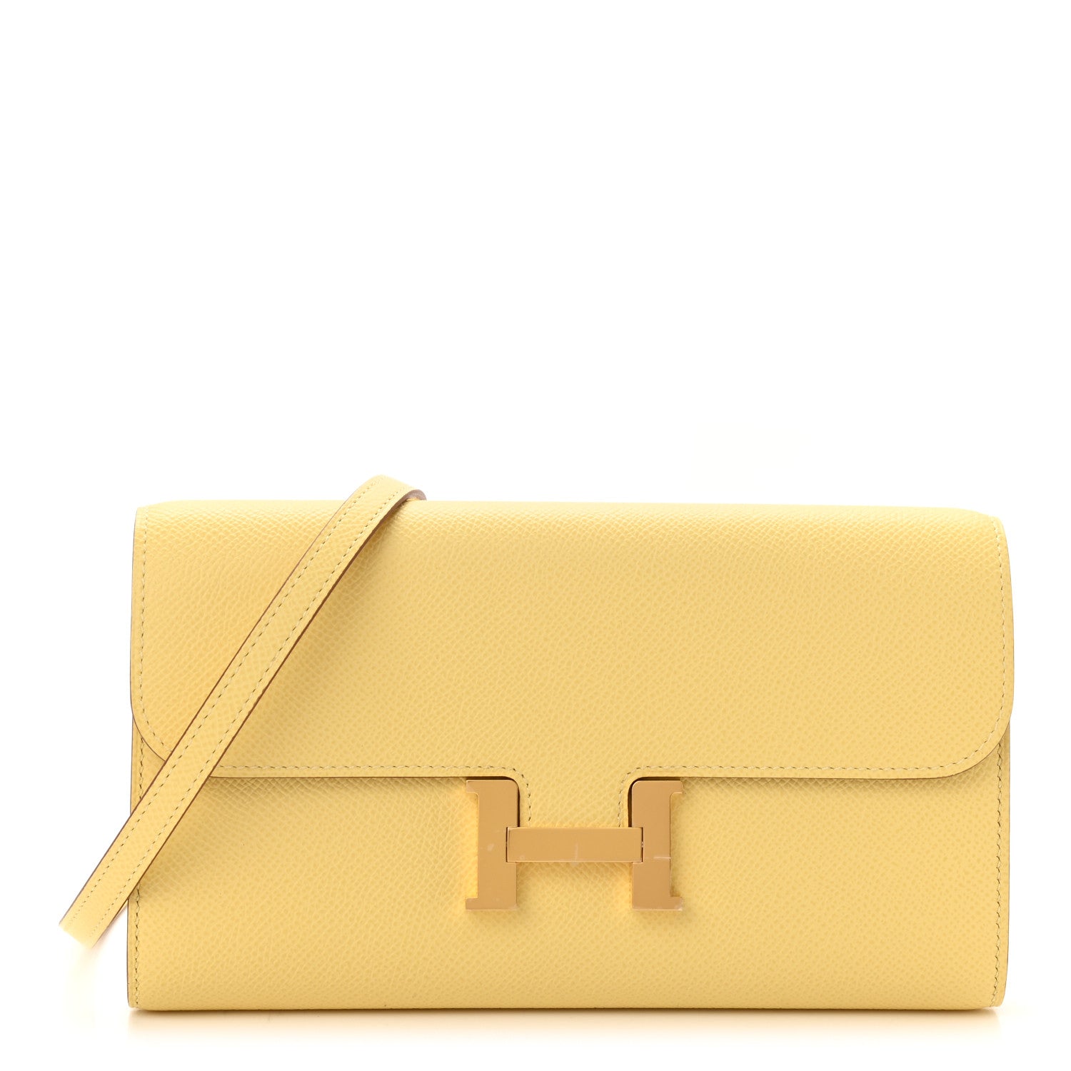 Hermes Epsom Constance Long Wallet To Go Wallet Jaune Poussin 1 of 11