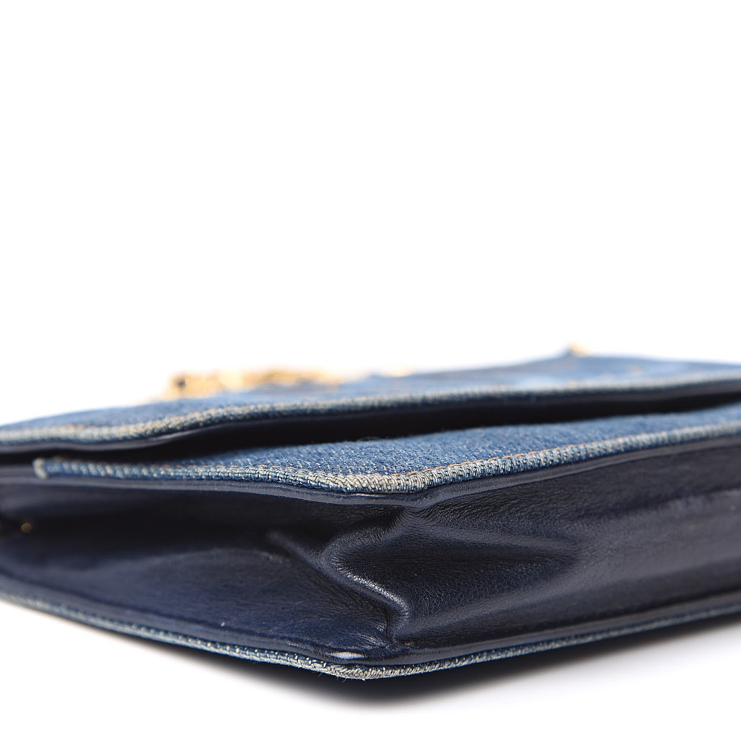 Chanel Denim Timeless CC Wallet on Chain WOC Blue 9 of 12