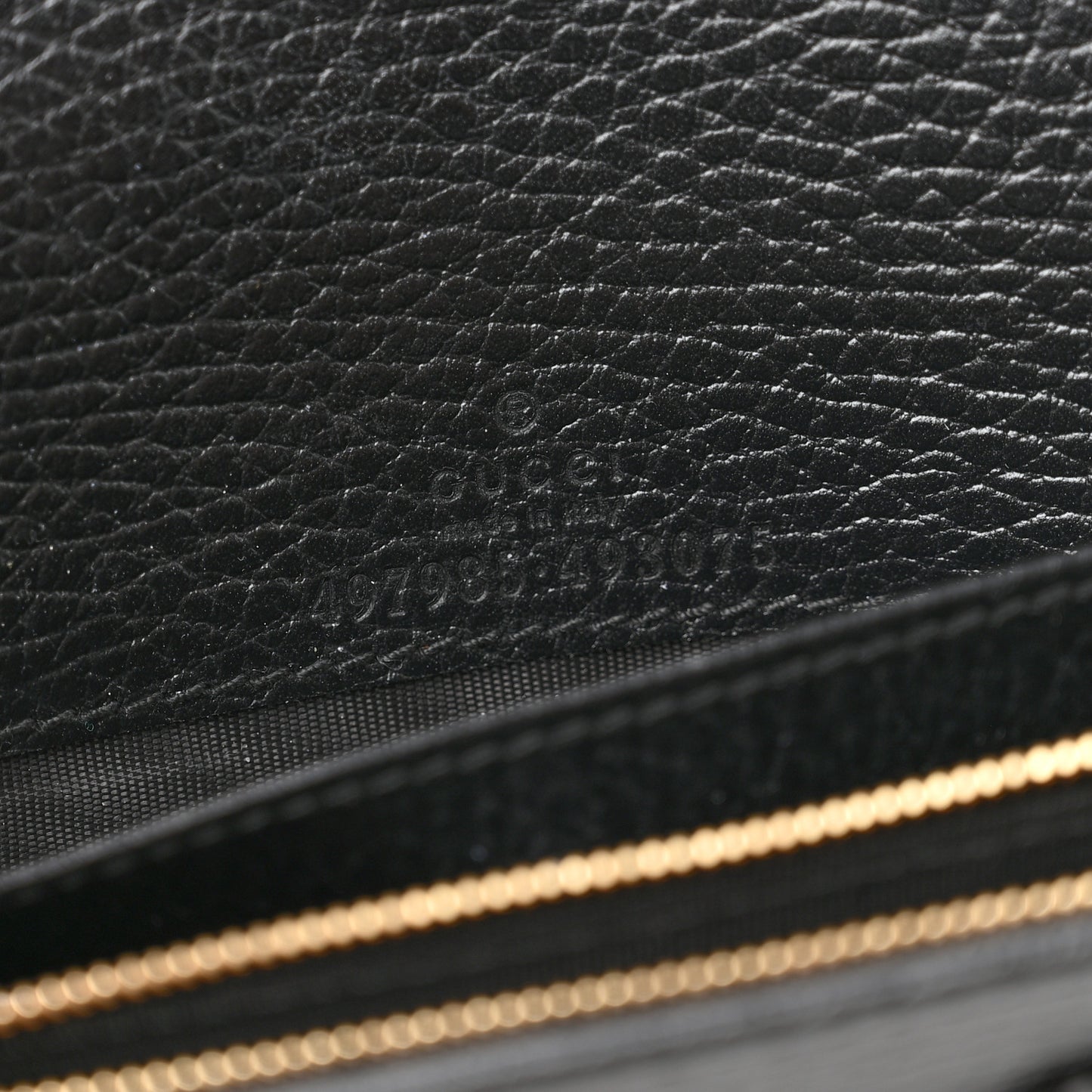 Calfskin Mini GG Marmont Chain Wallet Black