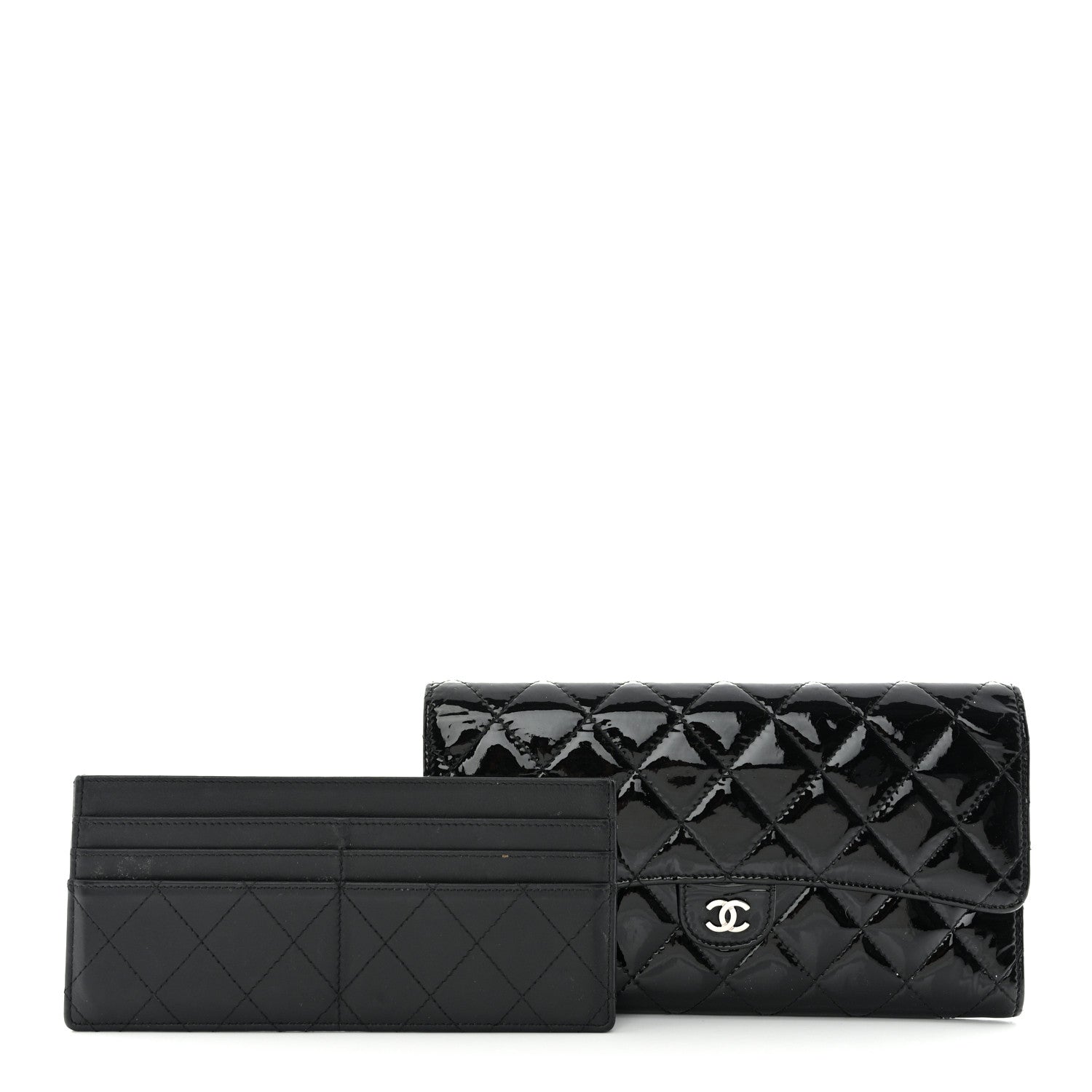 Chanel Patent Quilted Travel Wallet Black 3 of 14