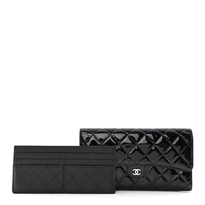 Chanel Patent Quilted Travel Wallet Black 3 of 14
