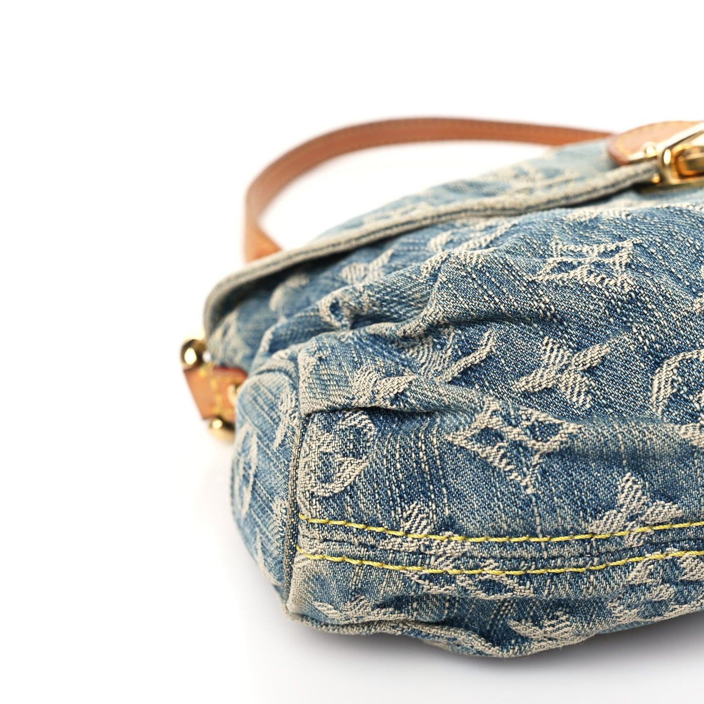Monogram Denim Mini Pleaty Blue