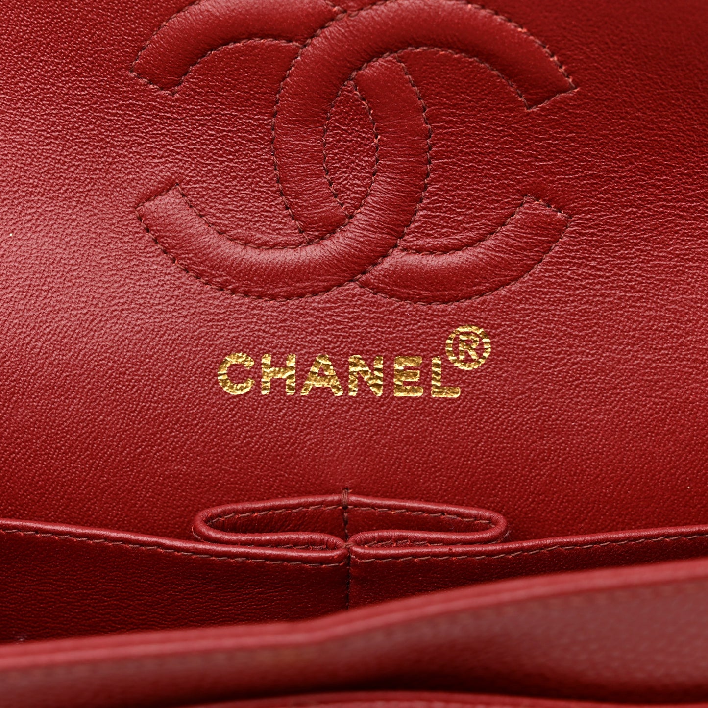 Caviar Quilted Small Double Flap Dark Red