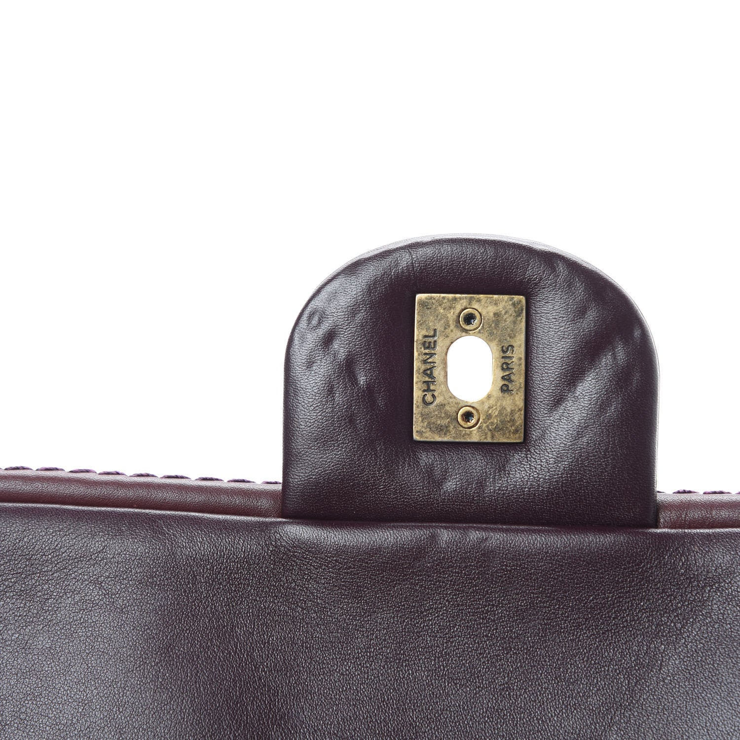 Chanel Calfskin Stitch Triptych Flap Burgundy 12 of 12