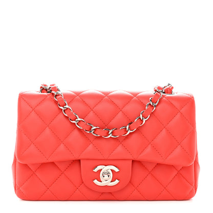 Chanel Lambskin Quilted Mini Rectangular Flap Red 1 of 12
