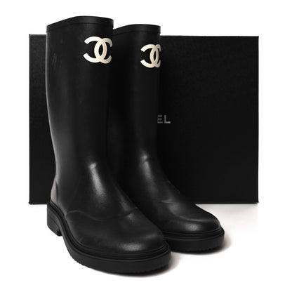 Chanel Caoutchouk CC High Boots 41 Black 8 of 8