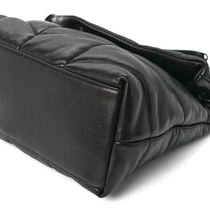 Saint Laurent Lambskin Quilted Monogram Monochrome Medium Loulou Puffer Chain Satchel Black 10 of 10