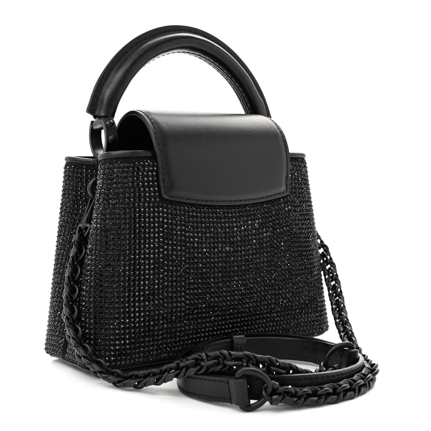 Louis Vuitton Swarovski Calfskin Capucines Mini Black 3 of 11