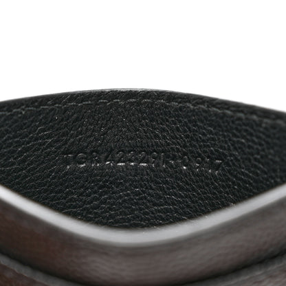 Saint Laurent Grain De Poudre Matelasse Chevron Monogram Credit Card Case Black 6 of 7