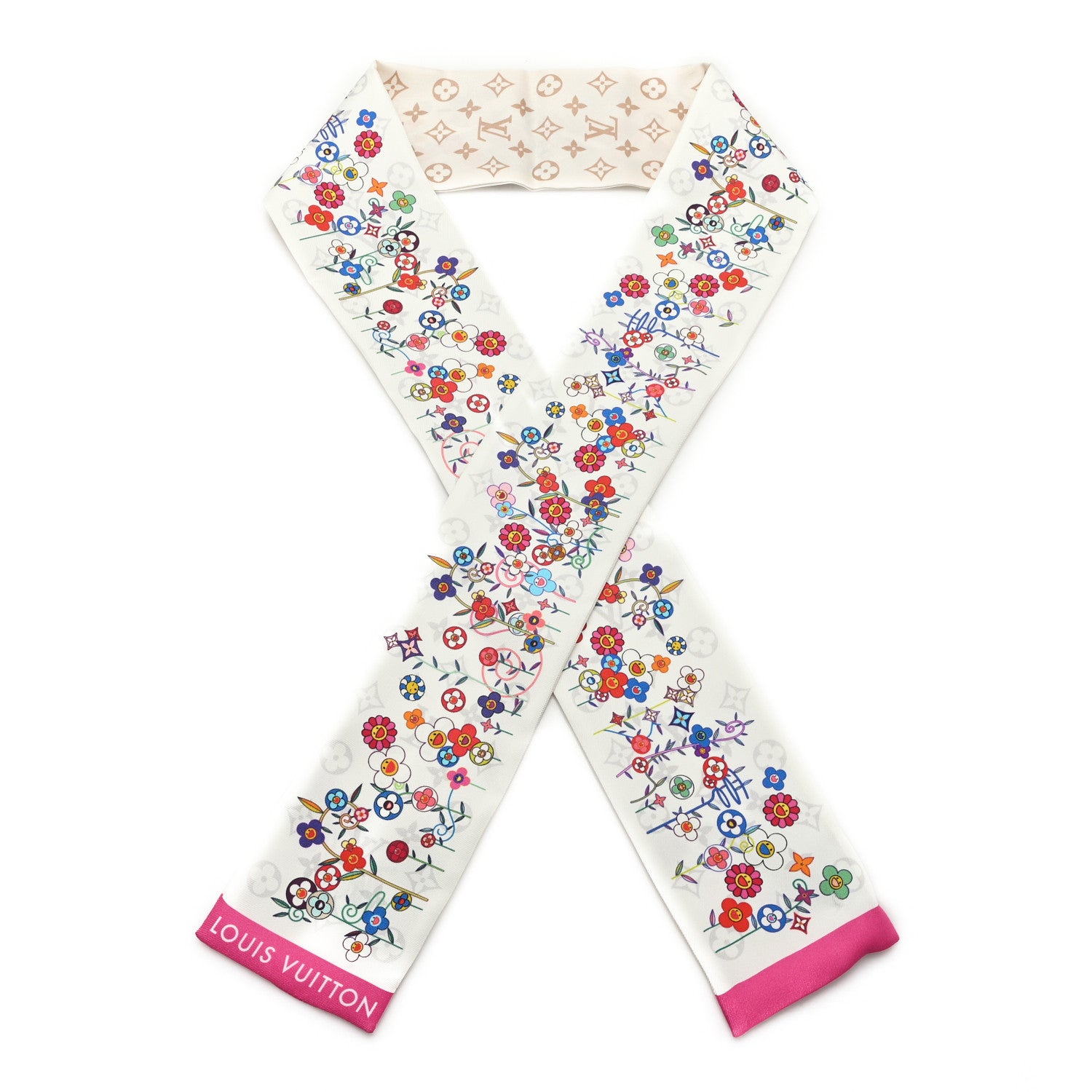 Louis Vuitton LV X TM Silk Superflat Monogram Bandeau White 1 of 3