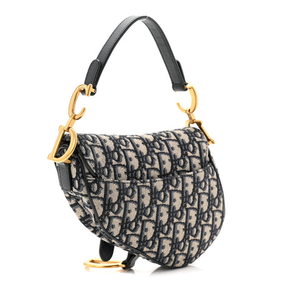 Christian Dior Oblique Mini Saddle Bag Blue 3 of 10