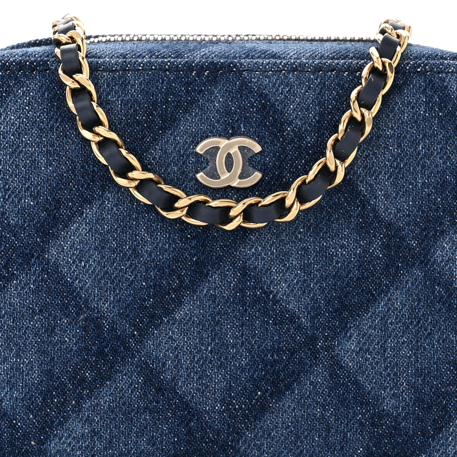 Chanel Printed Denim CC Camera Case Blue 7 of 10