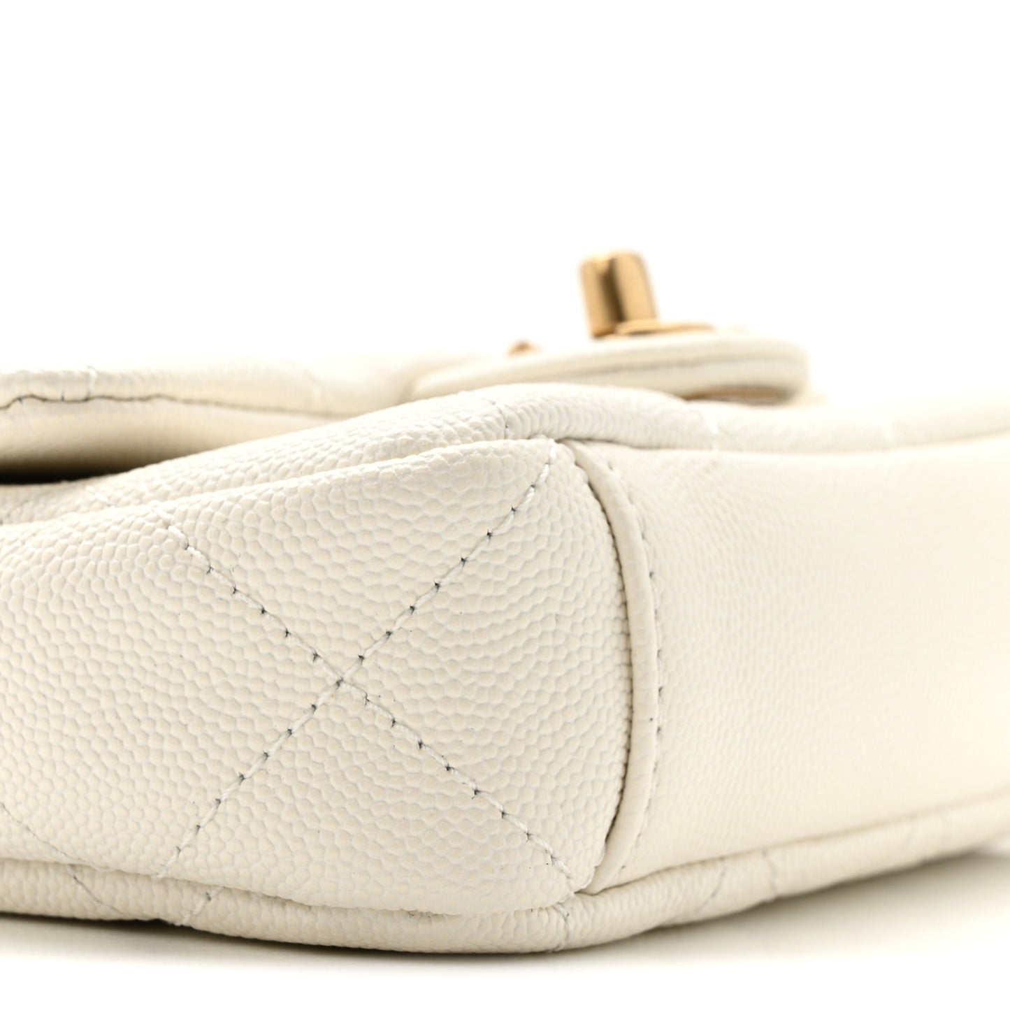Caviar Quilted Mini Flap White