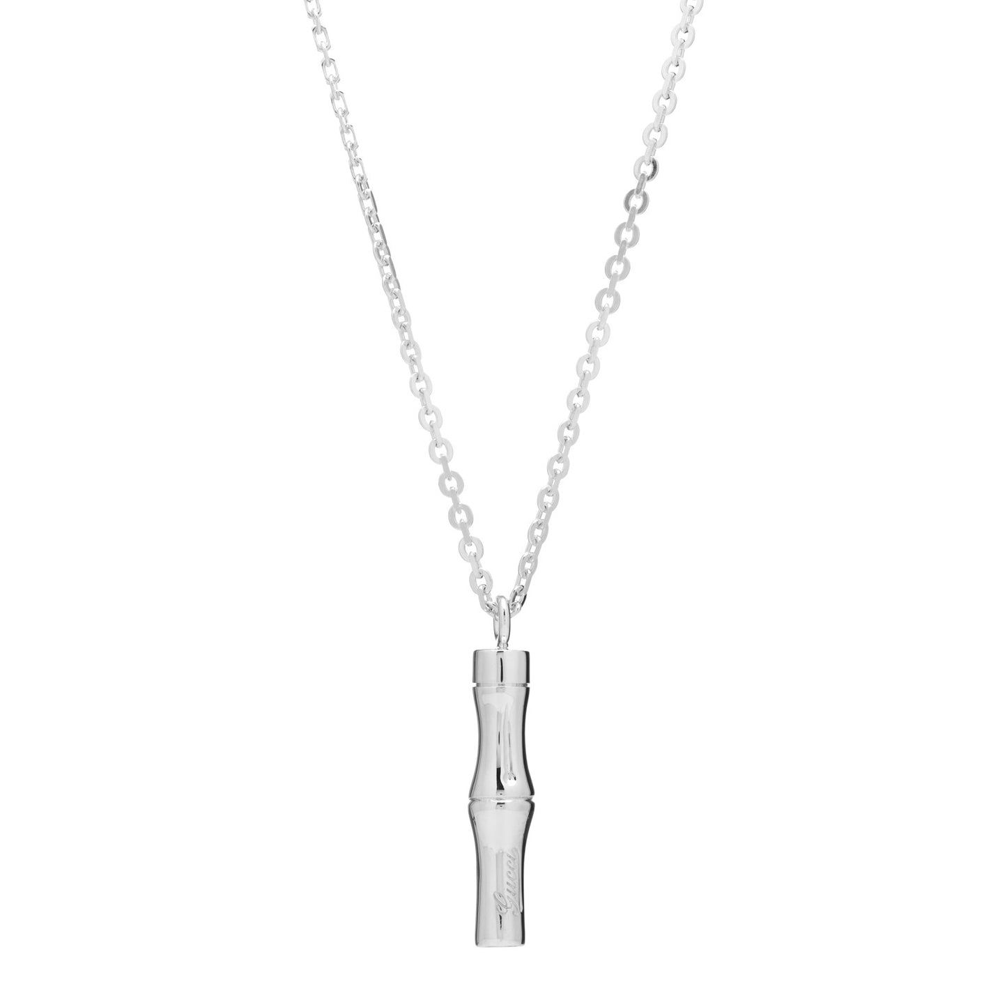 Sterling Silver Bamboo Pendant Necklace