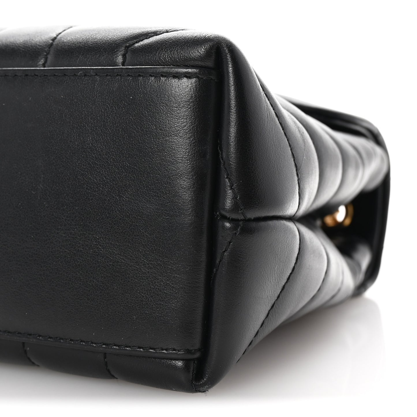 Calfskin Y Quilted Monogram Small Loulou Chain Satchel Black