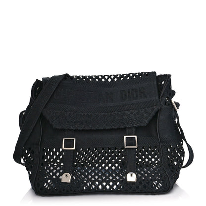 Christian Dior Canvas Embroidered Mesh Diorcamp Messenger Black 1 of 15