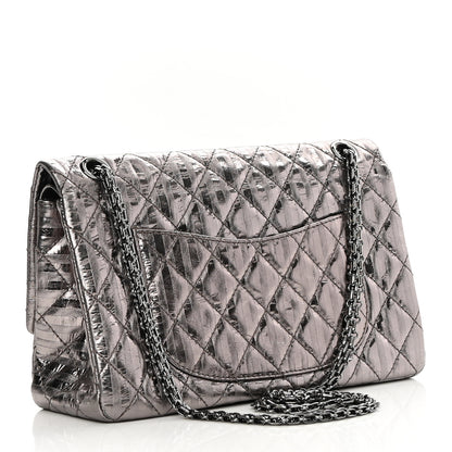 Chanel Metallic Striped Calfskin 2.55 Reissue 226 Flap Dark Silver 3 of 13