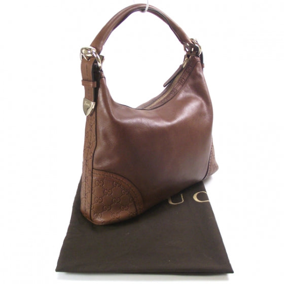 Leather Guccissima Signoria Hobo Brown