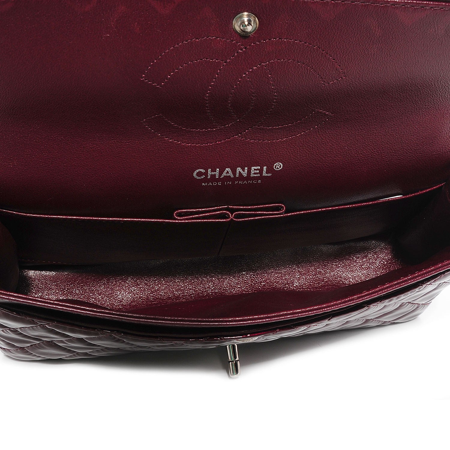 Chanel Patent Quilted Medium Double Flap Bordeaux 8 of 9