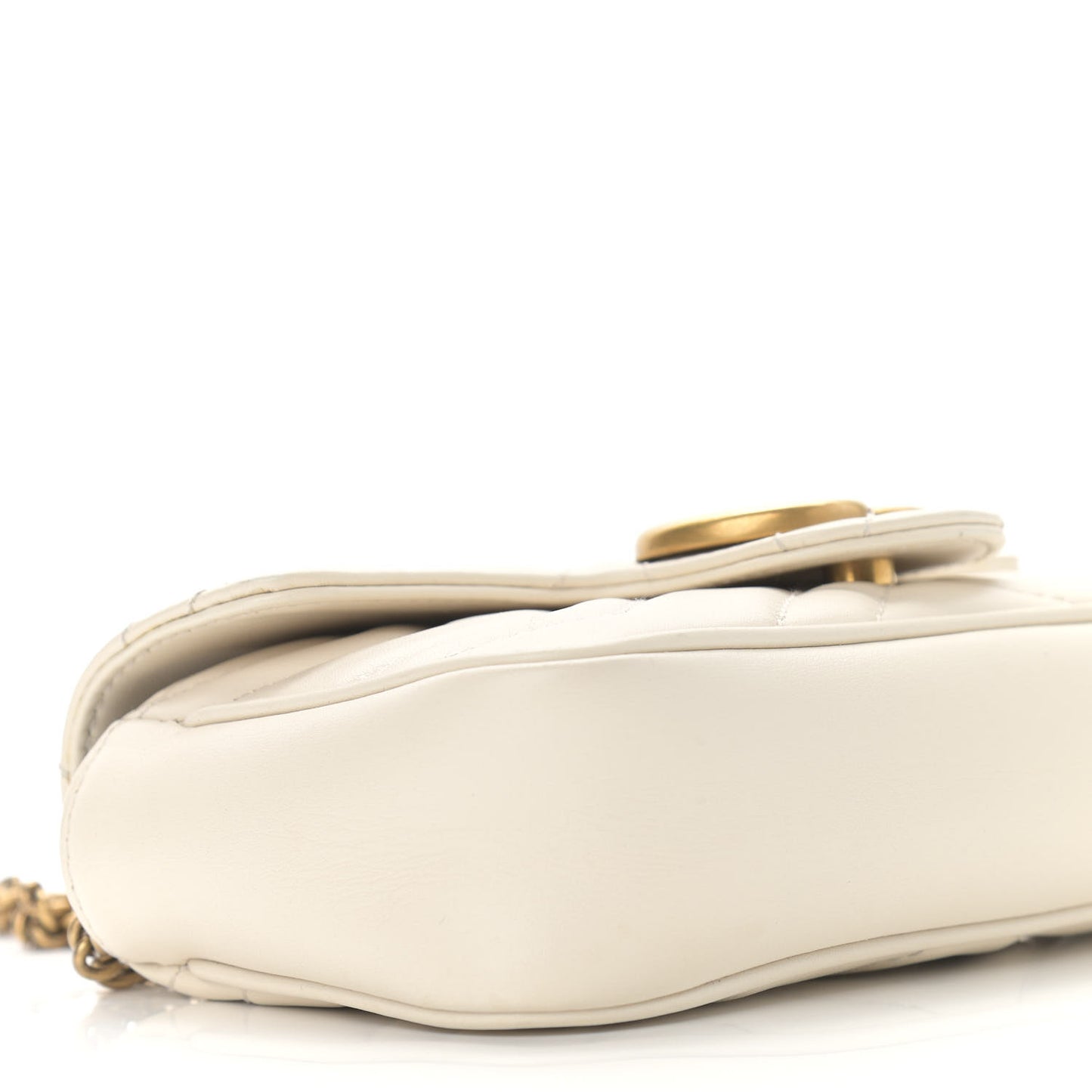 Calfskin Matelasse Super Mini GG Marmont Shoulder Bag White