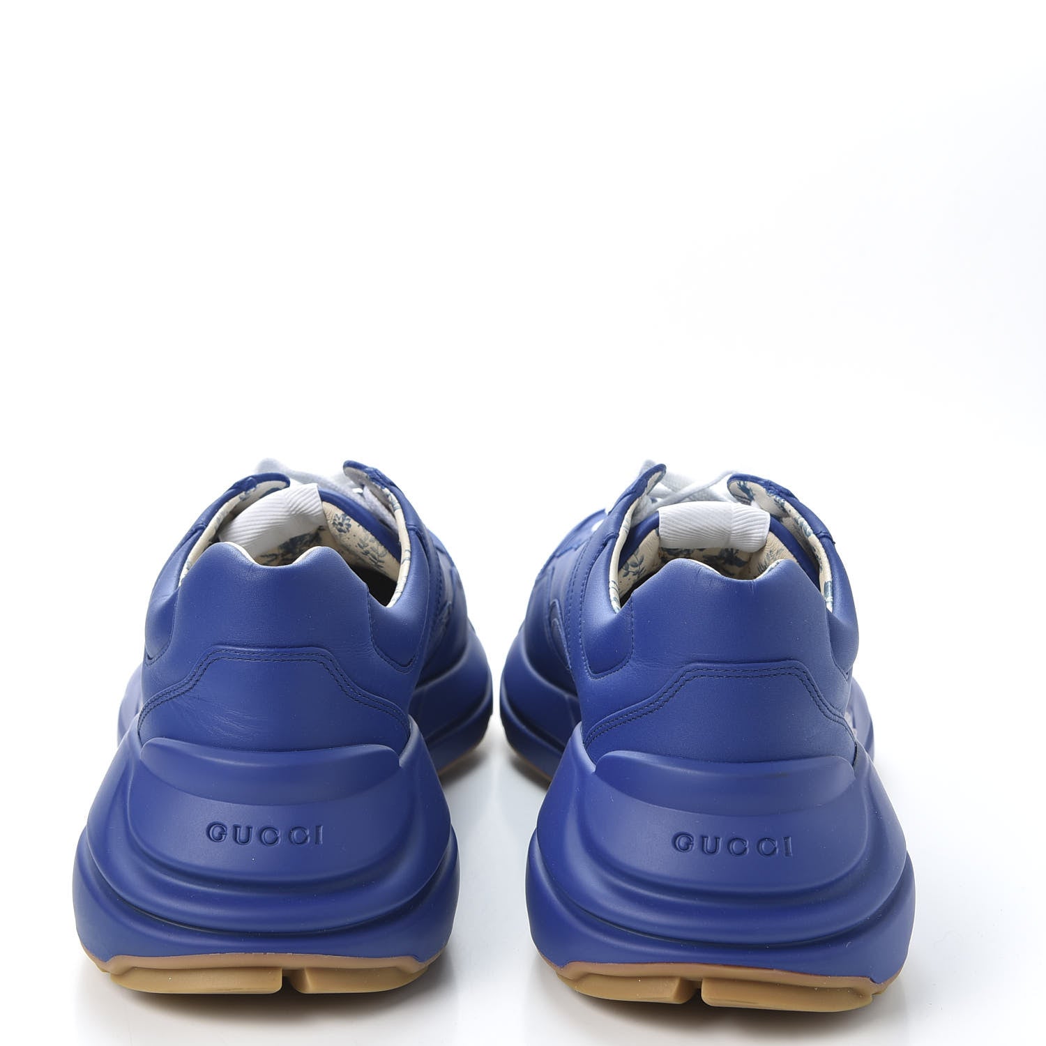 Gucci X MLB Calfskin NY Yankees Mens Rhyton Sneakers 10 Electric Blue 6 of 10