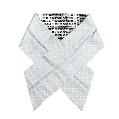 Hermes Silk Lettres Et Pois Maxi Twilly Cut Gris Black Menthol 1 of 4