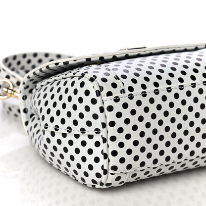 Dolce & Gabbana Vitello Polka Dot Childrens Satchel White Black 8 of 9
