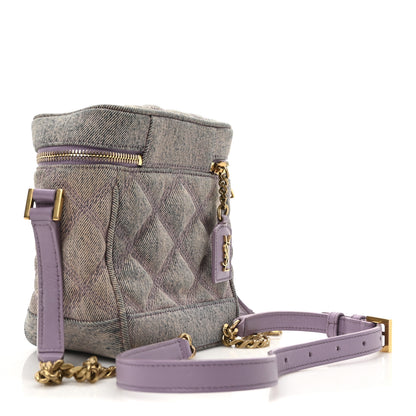 Saint Laurent Denim Quilted 80's Vanity Bag Bleached Lilac 3 of 10