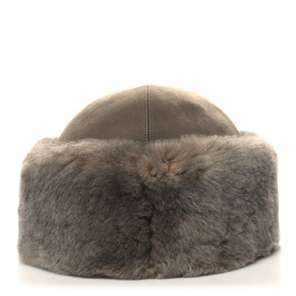 Hermes Suede Orylag Fur Boreale Pillbox Hat 56 Grey 5 of 8