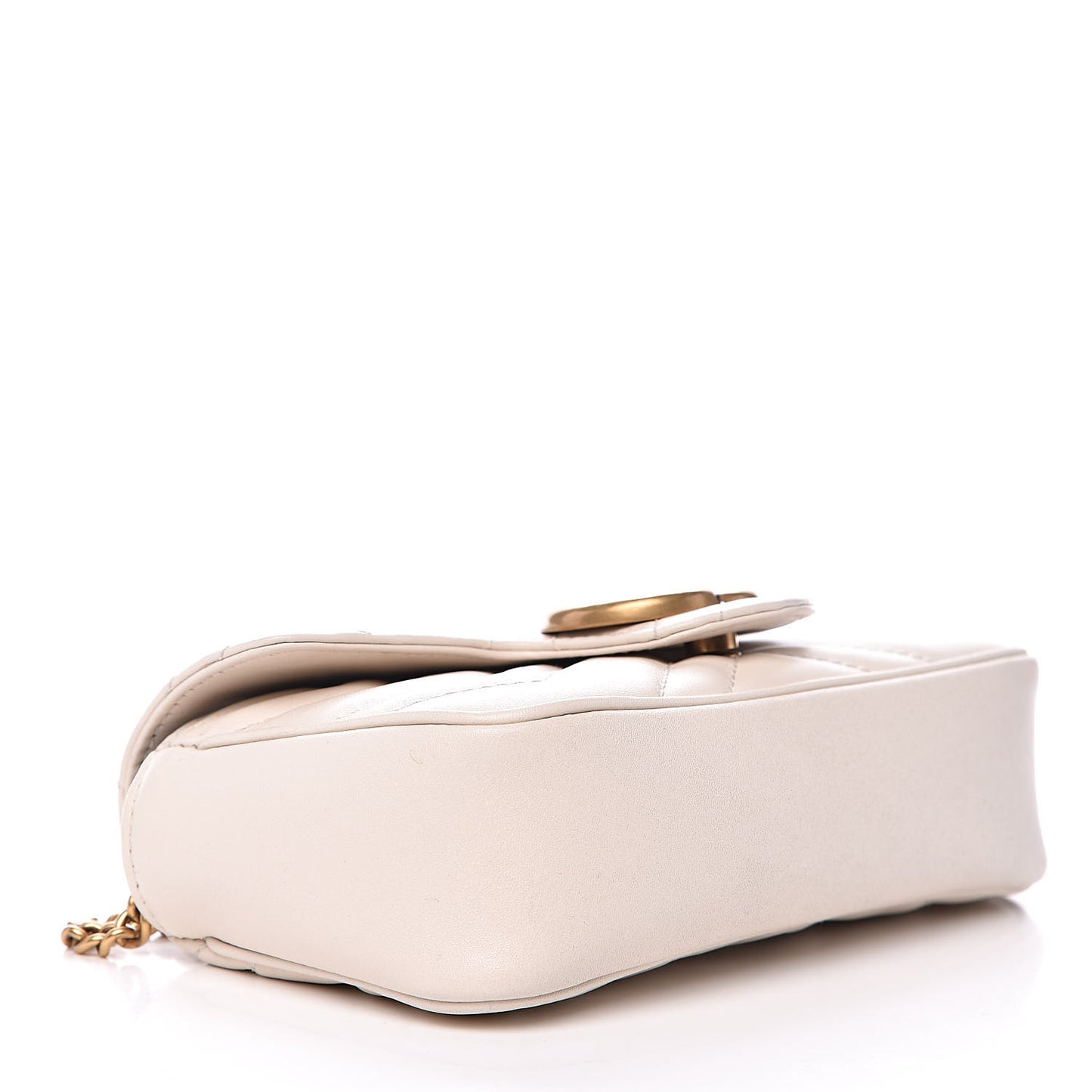 Calfskin Matelasse Super Mini GG Marmont Shoulder Bag White