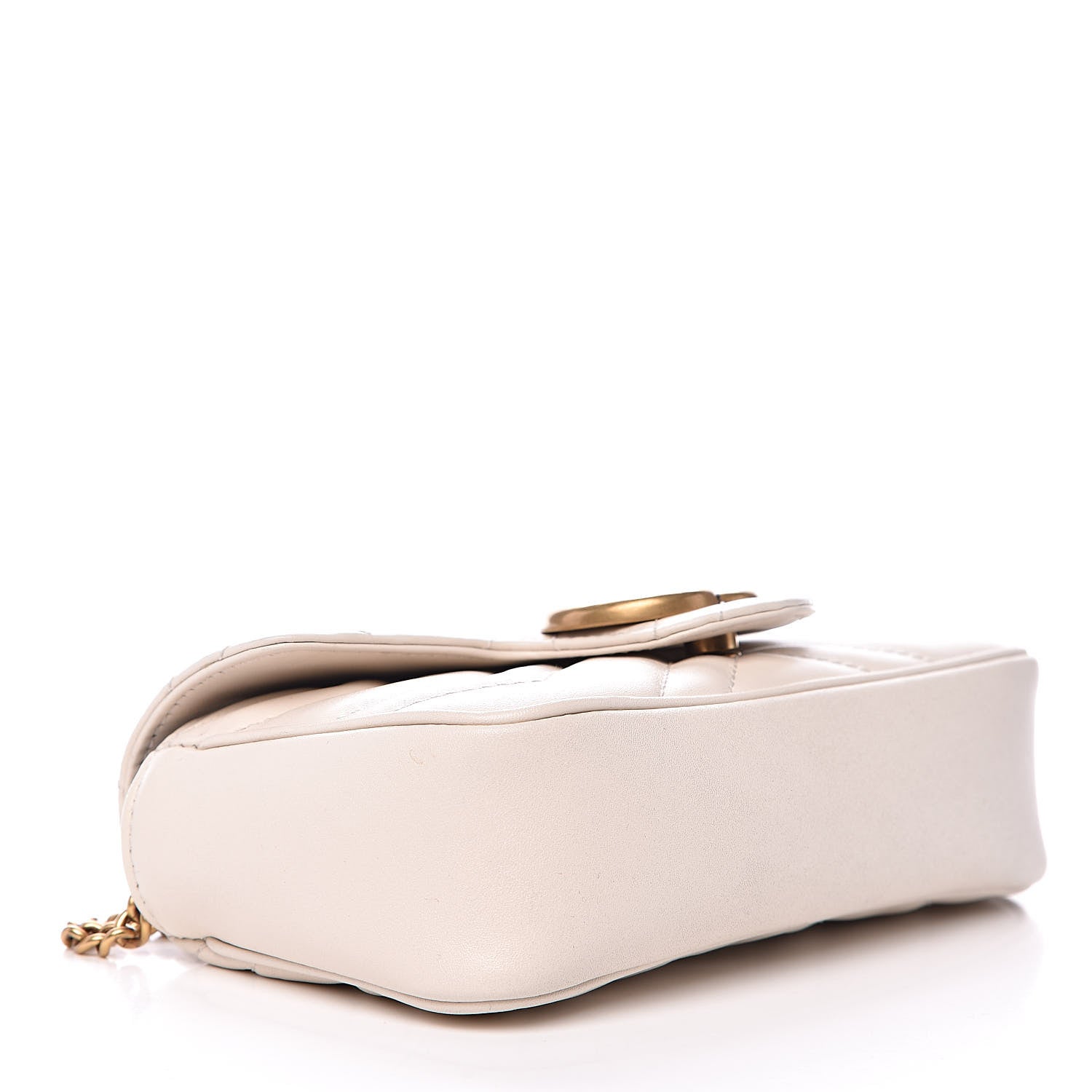 Gucci Calfskin Matelasse Super Mini GG Marmont Shoulder Bag White 4 of 13